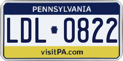 PA license plate LDL0822