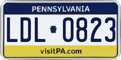 PA license plate LDL0823