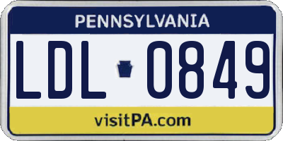 PA license plate LDL0849