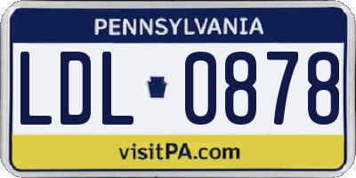 PA license plate LDL0878