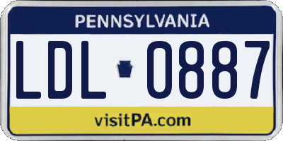 PA license plate LDL0887