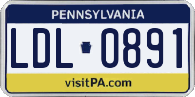 PA license plate LDL0891