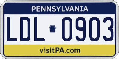 PA license plate LDL0903