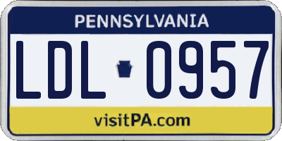 PA license plate LDL0957