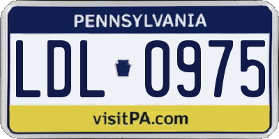 PA license plate LDL0975