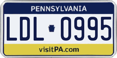 PA license plate LDL0995