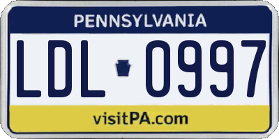 PA license plate LDL0997