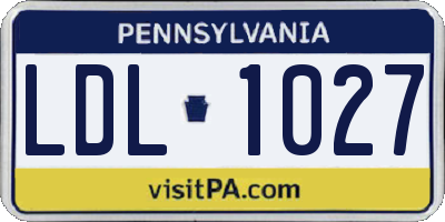 PA license plate LDL1027
