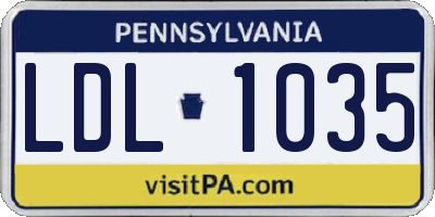 PA license plate LDL1035