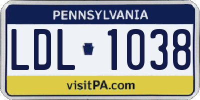 PA license plate LDL1038