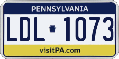 PA license plate LDL1073