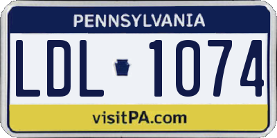 PA license plate LDL1074