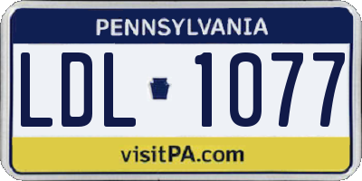 PA license plate LDL1077