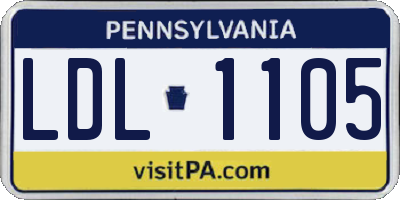PA license plate LDL1105
