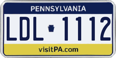 PA license plate LDL1112