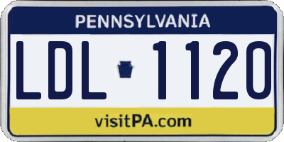 PA license plate LDL1120