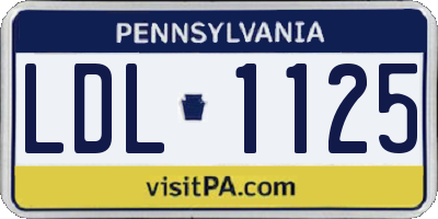PA license plate LDL1125