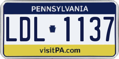 PA license plate LDL1137