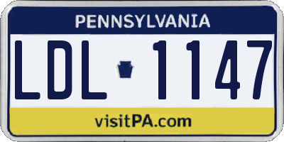 PA license plate LDL1147