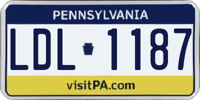 PA license plate LDL1187