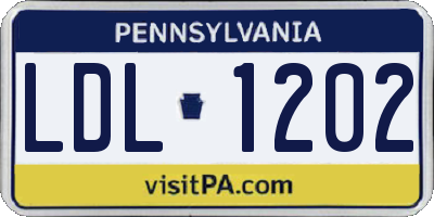 PA license plate LDL1202