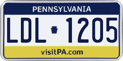 PA license plate LDL1205