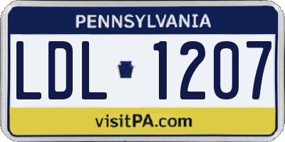 PA license plate LDL1207