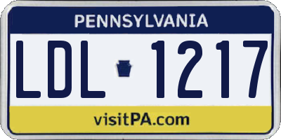 PA license plate LDL1217