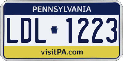 PA license plate LDL1223