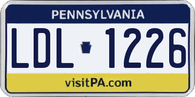 PA license plate LDL1226