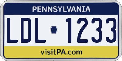 PA license plate LDL1233