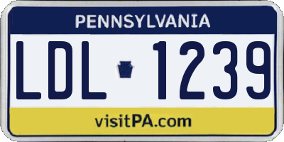 PA license plate LDL1239