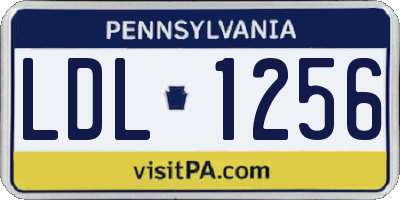 PA license plate LDL1256