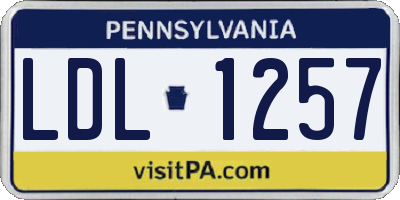 PA license plate LDL1257