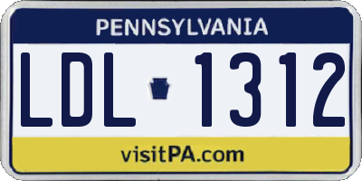 PA license plate LDL1312