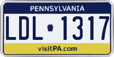 PA license plate LDL1317