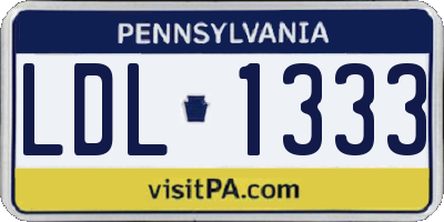 PA license plate LDL1333