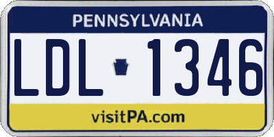 PA license plate LDL1346