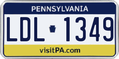 PA license plate LDL1349