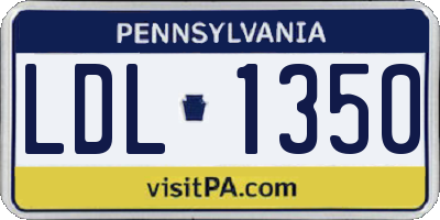 PA license plate LDL1350