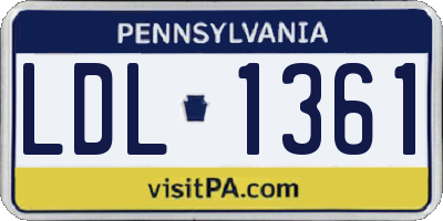 PA license plate LDL1361