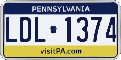PA license plate LDL1374