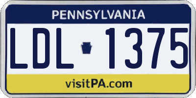PA license plate LDL1375