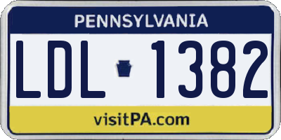 PA license plate LDL1382