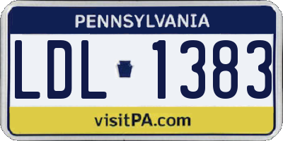 PA license plate LDL1383
