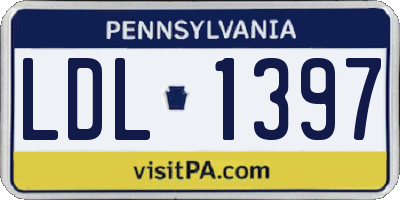 PA license plate LDL1397