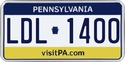 PA license plate LDL1400