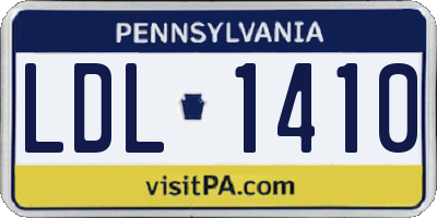 PA license plate LDL1410
