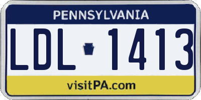 PA license plate LDL1413