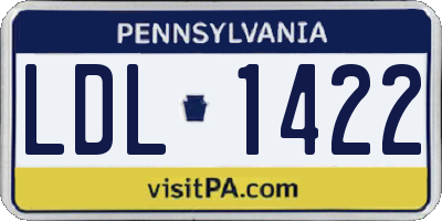 PA license plate LDL1422